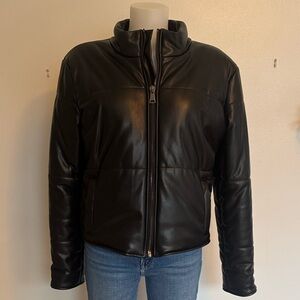 David Lerner Black faux Leather Jacket